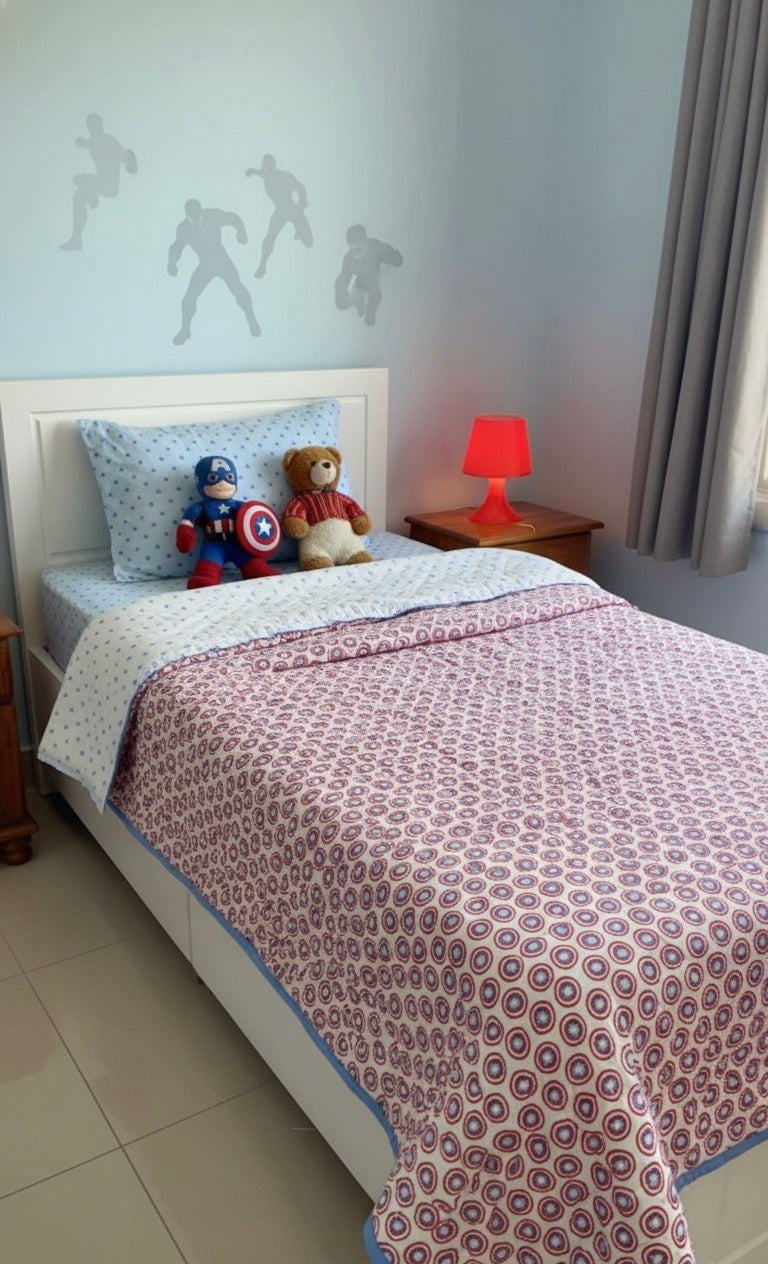 Captain America Kids Reversible Mulmul Quilt