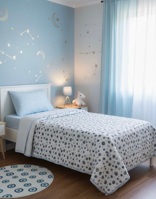 Evil Eye - Kids Reversible Mulmul Quilt