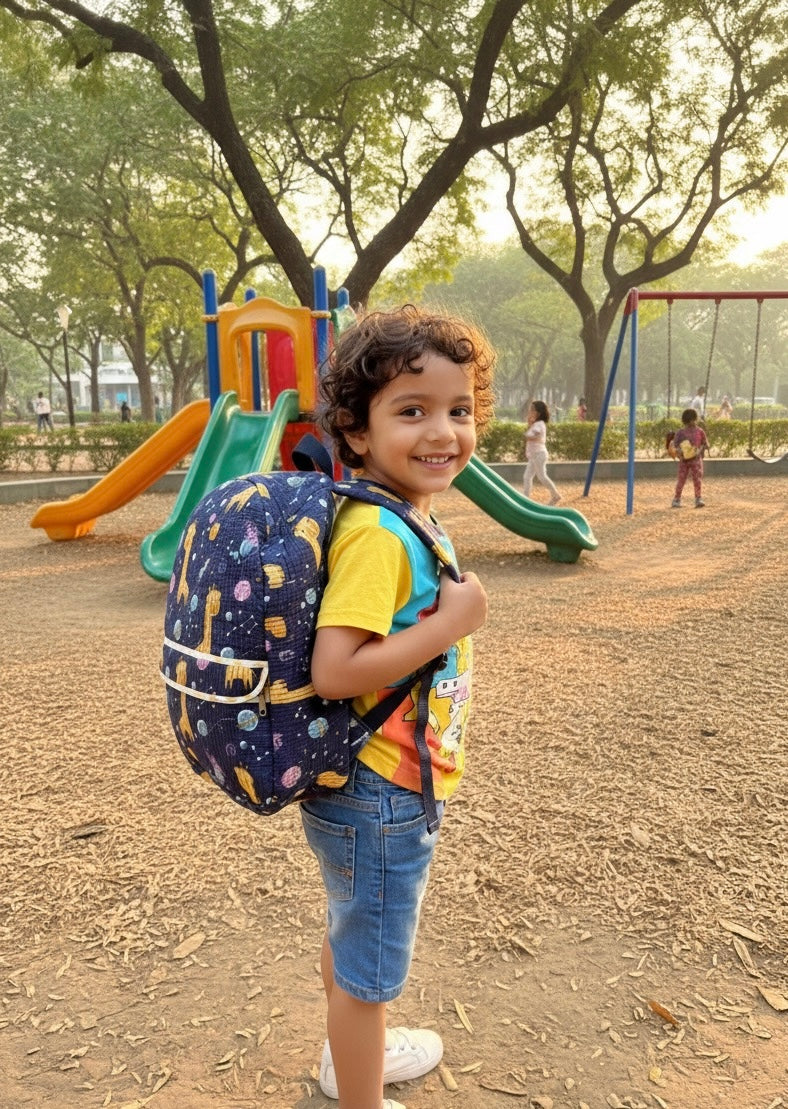 Handblock Quilted Backpack – Lightweight & Stylish