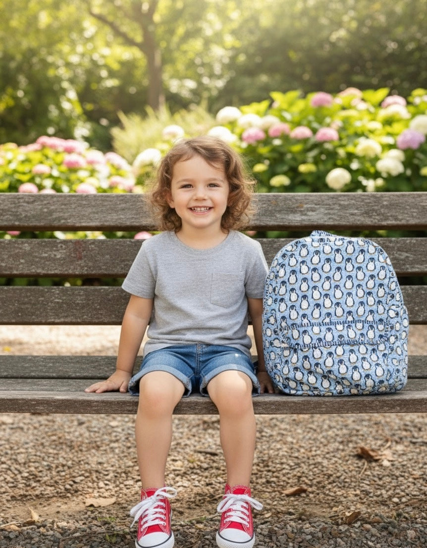Pingu Handblock Quilted Backpack – Lightweight & Stylish Bag