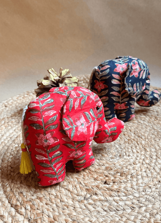 BLOCK PRINTED FABRIC TOYS - ELEPHANT
