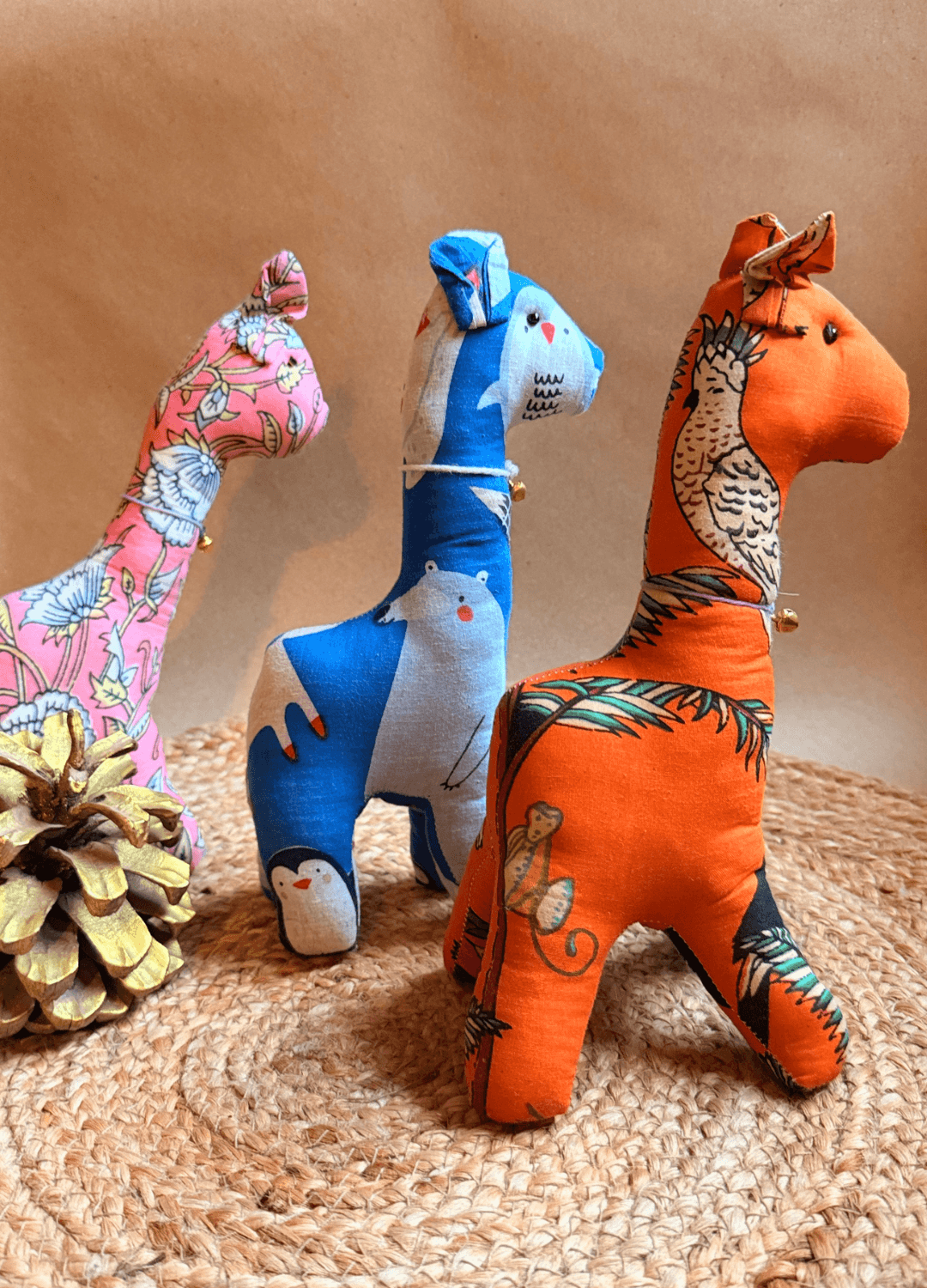 BLOCK PRINTED FABRIC TOYS - GIRAFFE