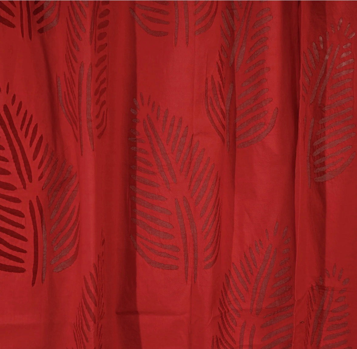 Applique Curtains - Red Leaves