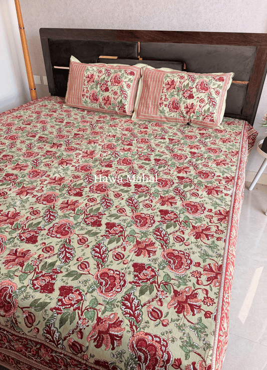 Rajputana Collection - Cotton Bedsheet with Pillow Covers (100 x 108 inches)