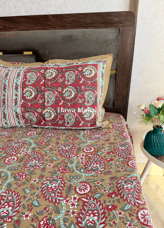 Rajputana Collection - Cotton Bedsheet with Pillow Covers (100 x 108 inches)