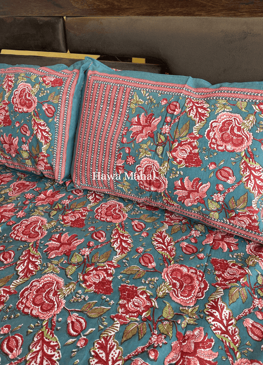 Rajputana Collection - Cotton Bedsheet with Pillow Covers (100 x 108 inches)