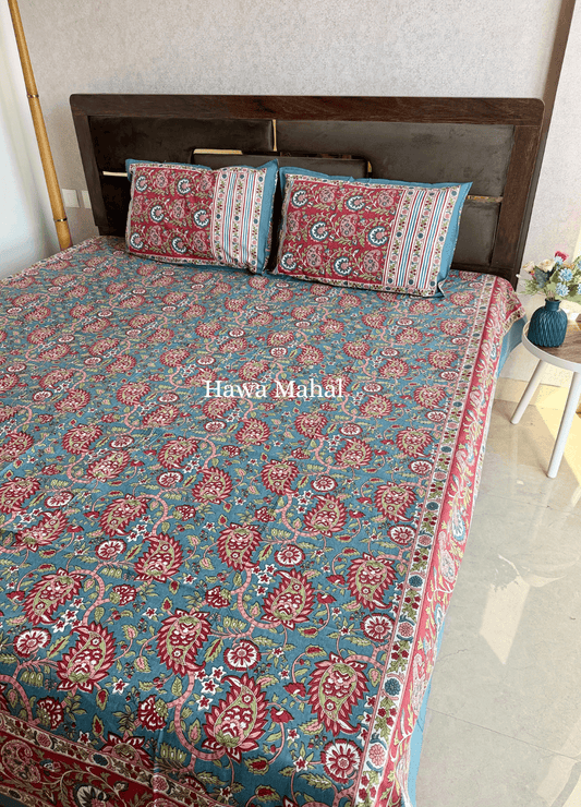 Rajputana Collection - Cotton Bedsheet with Pillow Covers (100 x 108 inches)