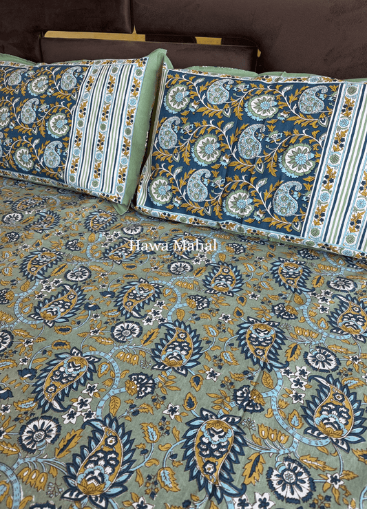 Rajputana Collection - Cotton Bedsheet with Pillow Covers (100 x 108 inches)