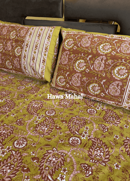 Rajputana Collection - Cotton Bedsheet with Pillow Covers (100 x 108 inches)