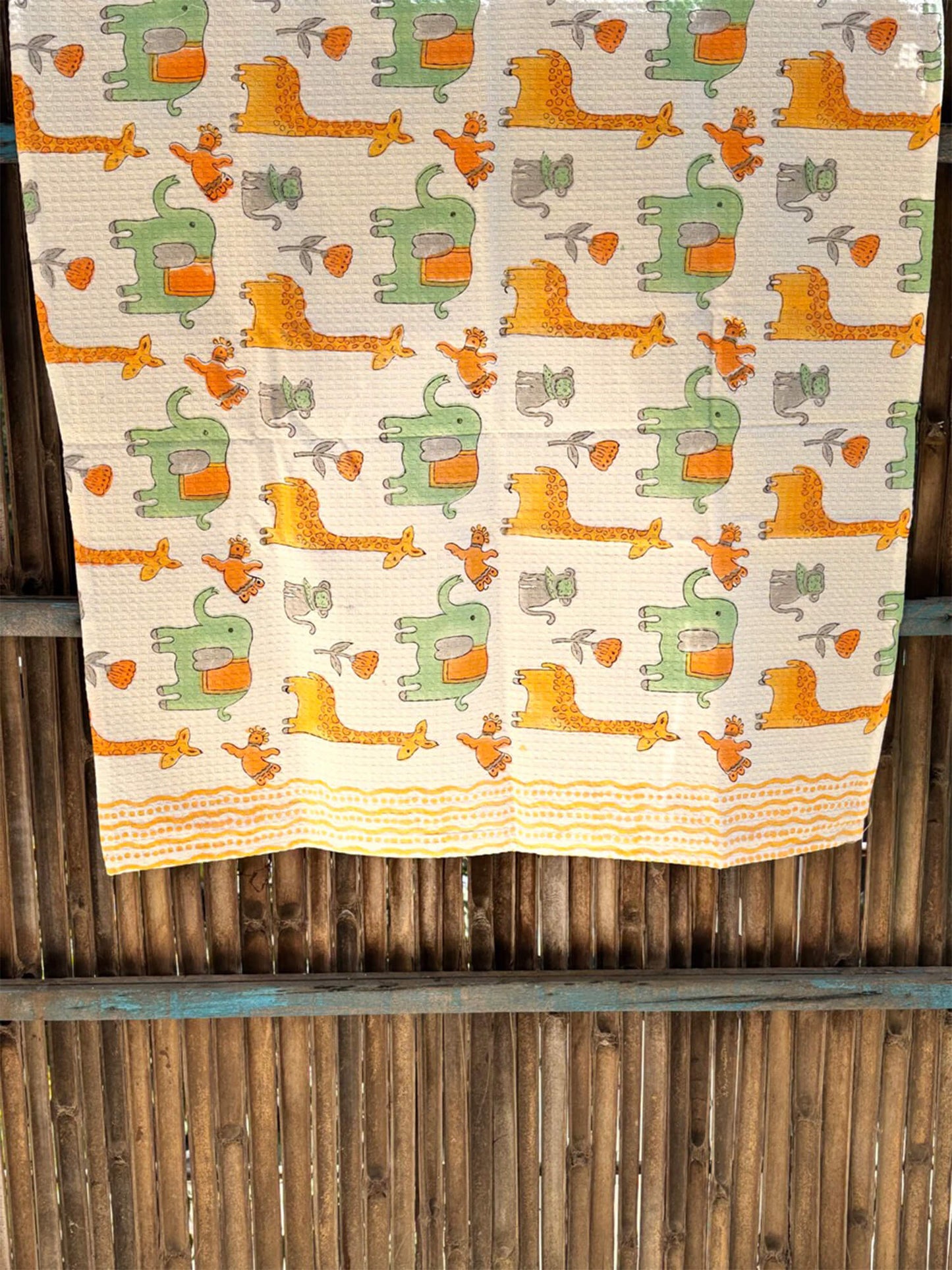 Hand Block Printed Kids Bath Towel – Soft & Quick-Drying