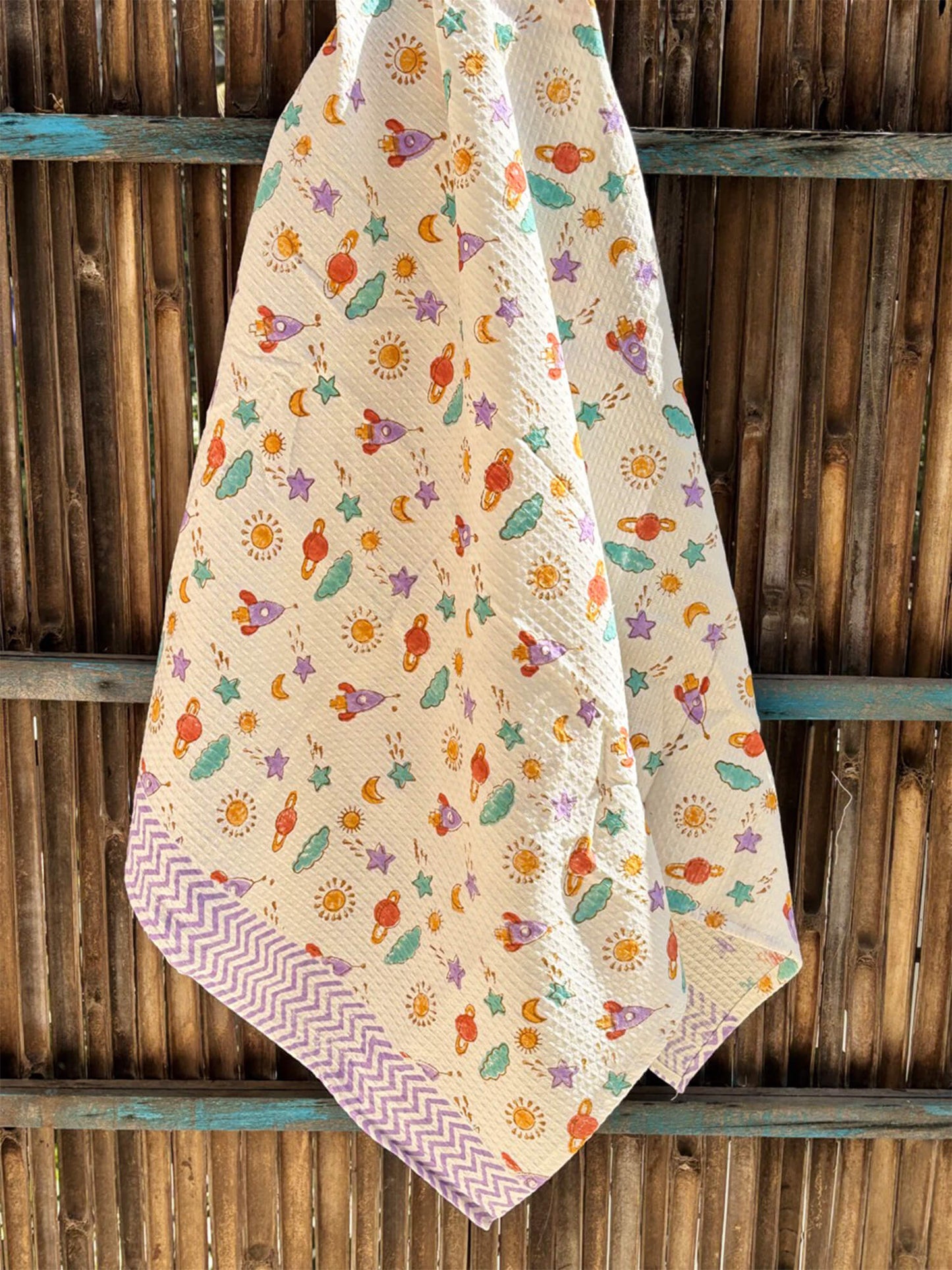 Hand Block Printed Kids Bath Towel – Soft & Quick-Drying