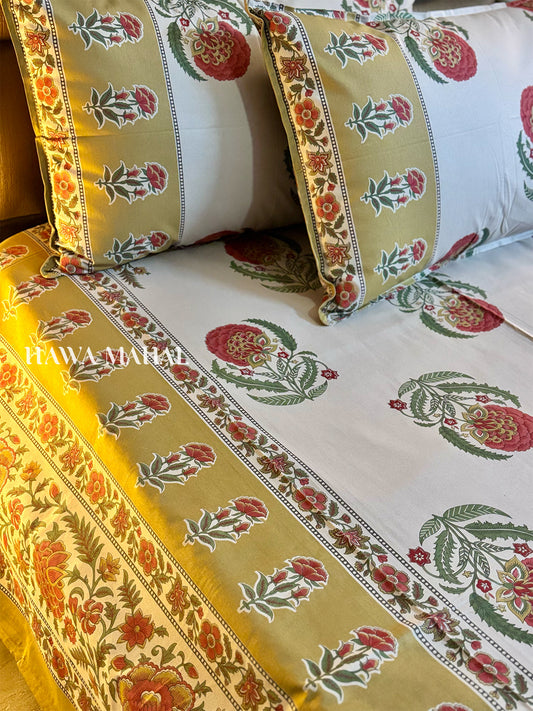 Rajputana Collection - Superking Cotton Bedsheet with Pillow Covers (108 x 108 inches)