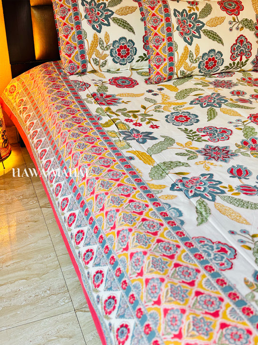 Rajputana Collection - Superking Cotton Bedsheet with Pillow Covers (108 x 108 inches)