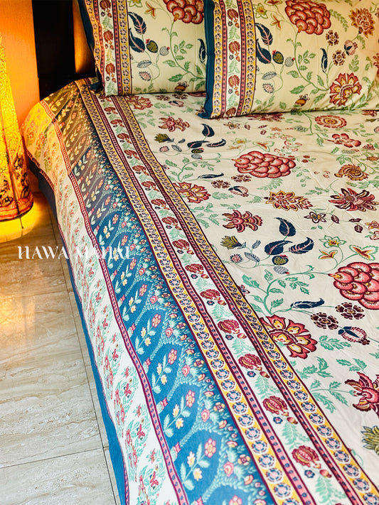 Rajputana Collection - Superking Cotton Bedsheet with Pillow Covers (108 x 108 inches)