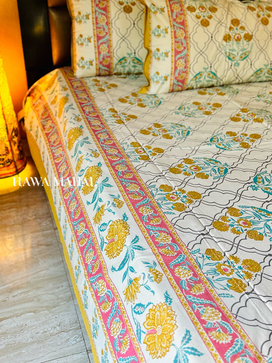 Rajputana Collection - Superking Cotton Bedsheet with Pillow Covers (108 x 108 inches)
