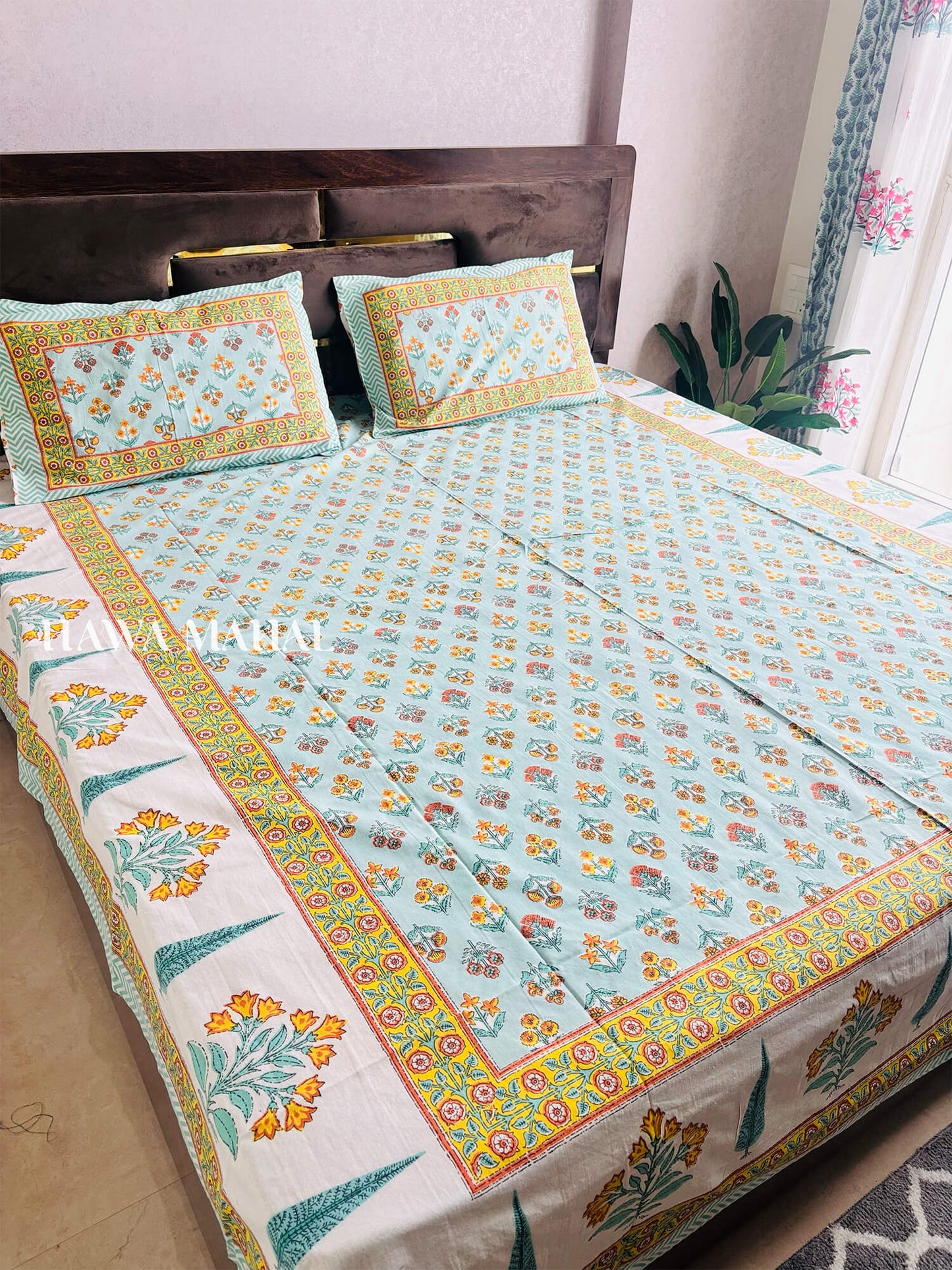 Rajputana Collection - King Cotton Bedsheet with Pillow Covers (90 x 108 inches)