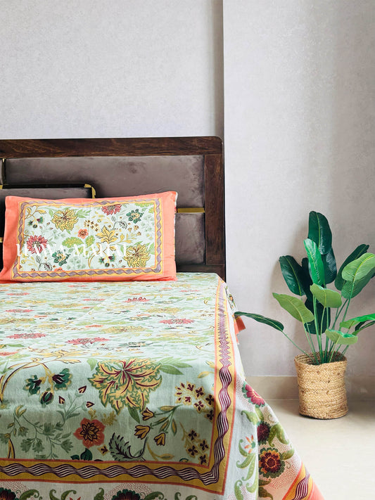Rajputana Collection - King Cotton Bedsheet with Pillow Covers (90 x 108 inches)