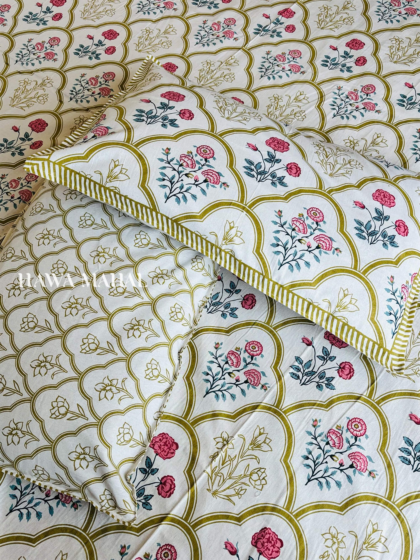 Rajputana Collection - Super King Cotton Bedsheet with Pillow Covers (108 x 108 inches)