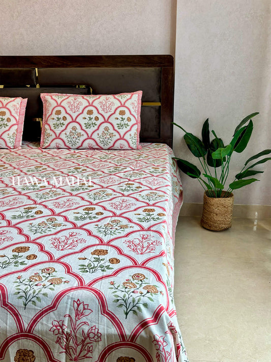 Rajputana Collection - Super King Cotton Bedsheet with Pillow Covers (108 x 108 inches)