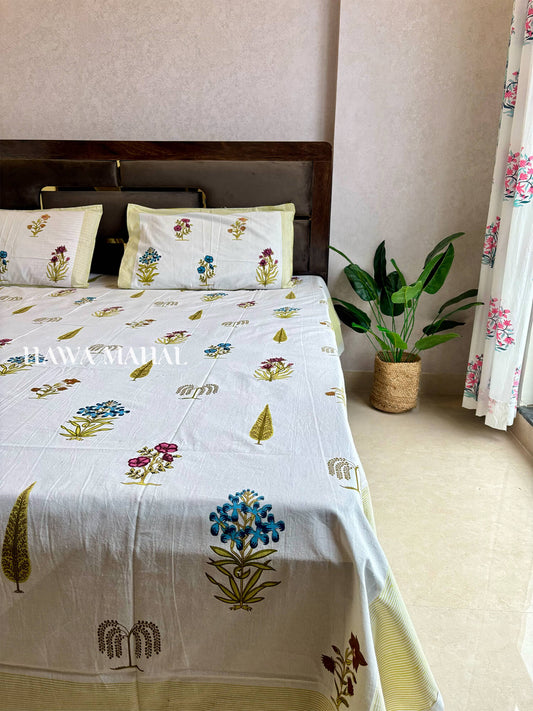 Rajputana Collection - Super King Cotton Bedsheet with Pillow Covers (108 x 108 inches)