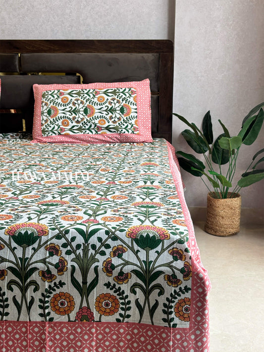 Rajputana Collection - Super King Cotton Bedsheet with Pillow Covers (108 x 108 inches)