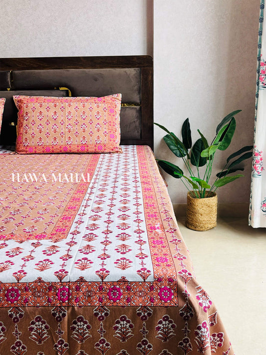 Rajputana Collection - Super King Cotton Bedsheet with Pillow Covers (108 x 108 inches)