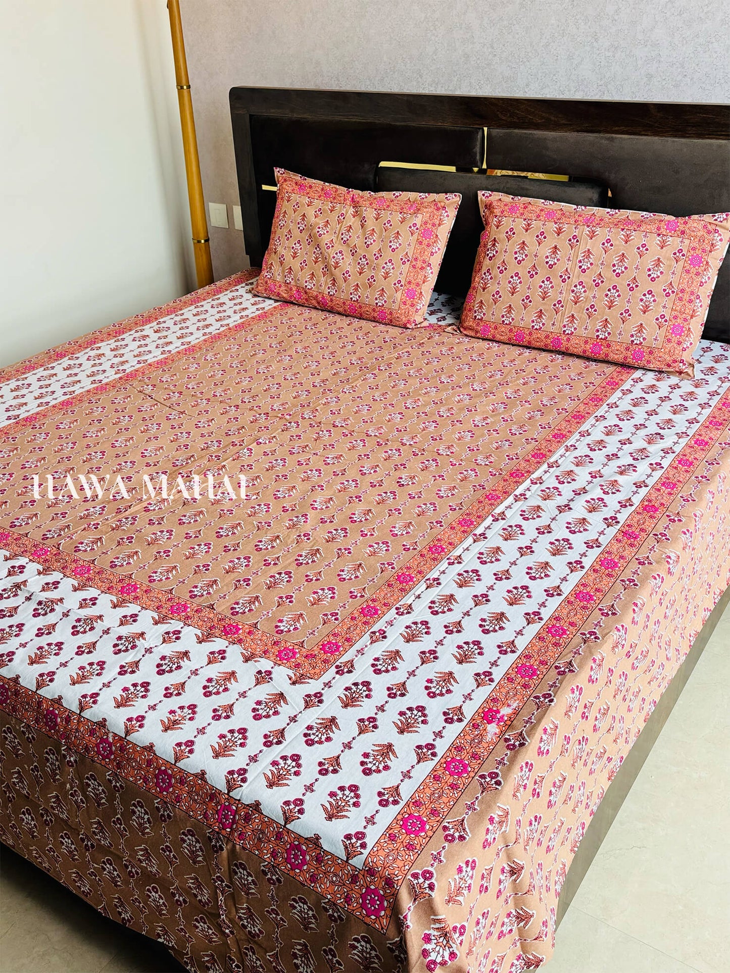Rajputana Collection - Super King Cotton Bedsheet with Pillow Covers (108 x 108 inches)