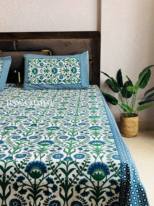 Rajputana Collection - Super King Cotton Bedsheet with Pillow Covers (108 x 108 inches)