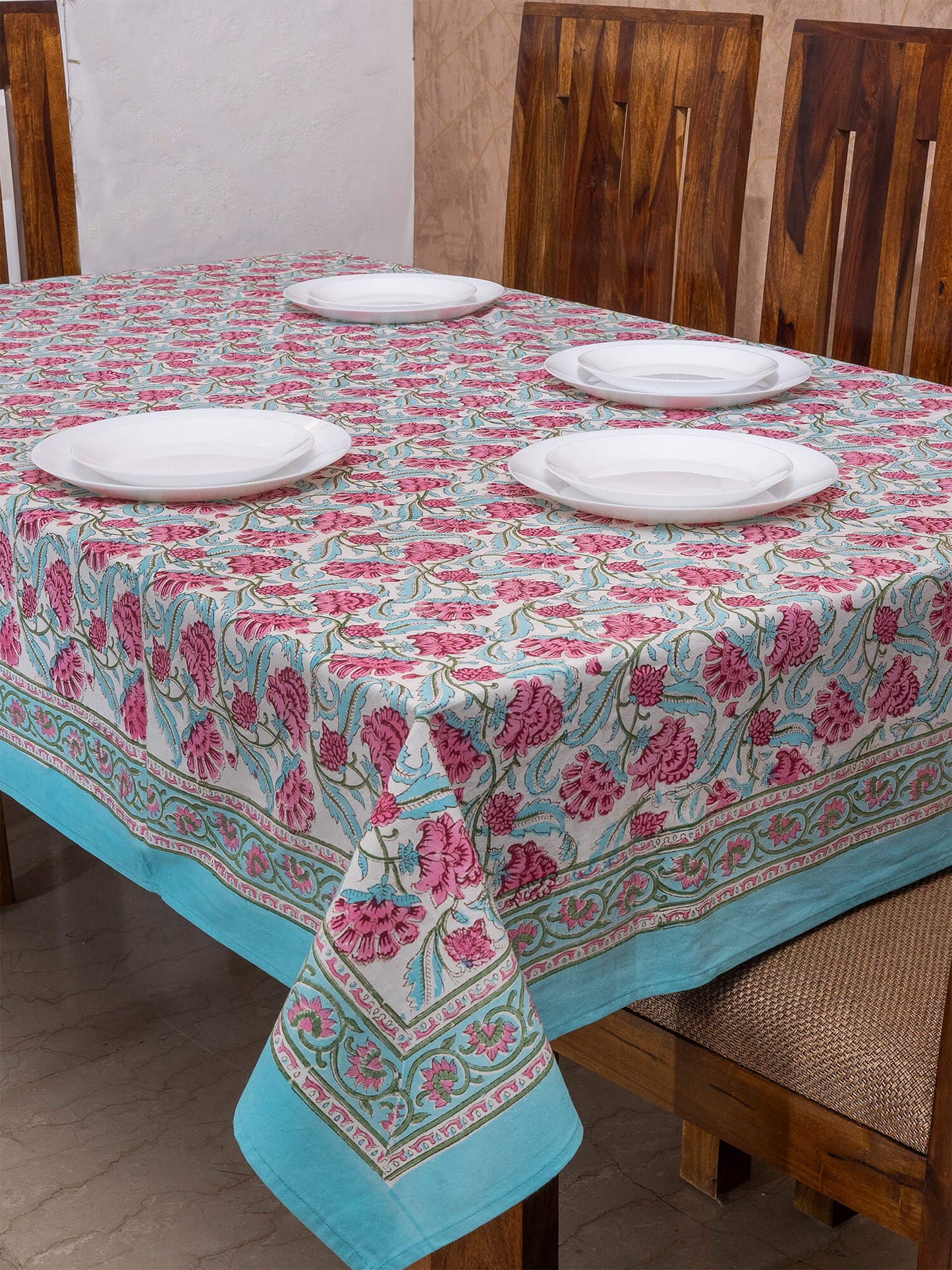 Hand Block Printed Canvas Table Cover – 60x90 inches