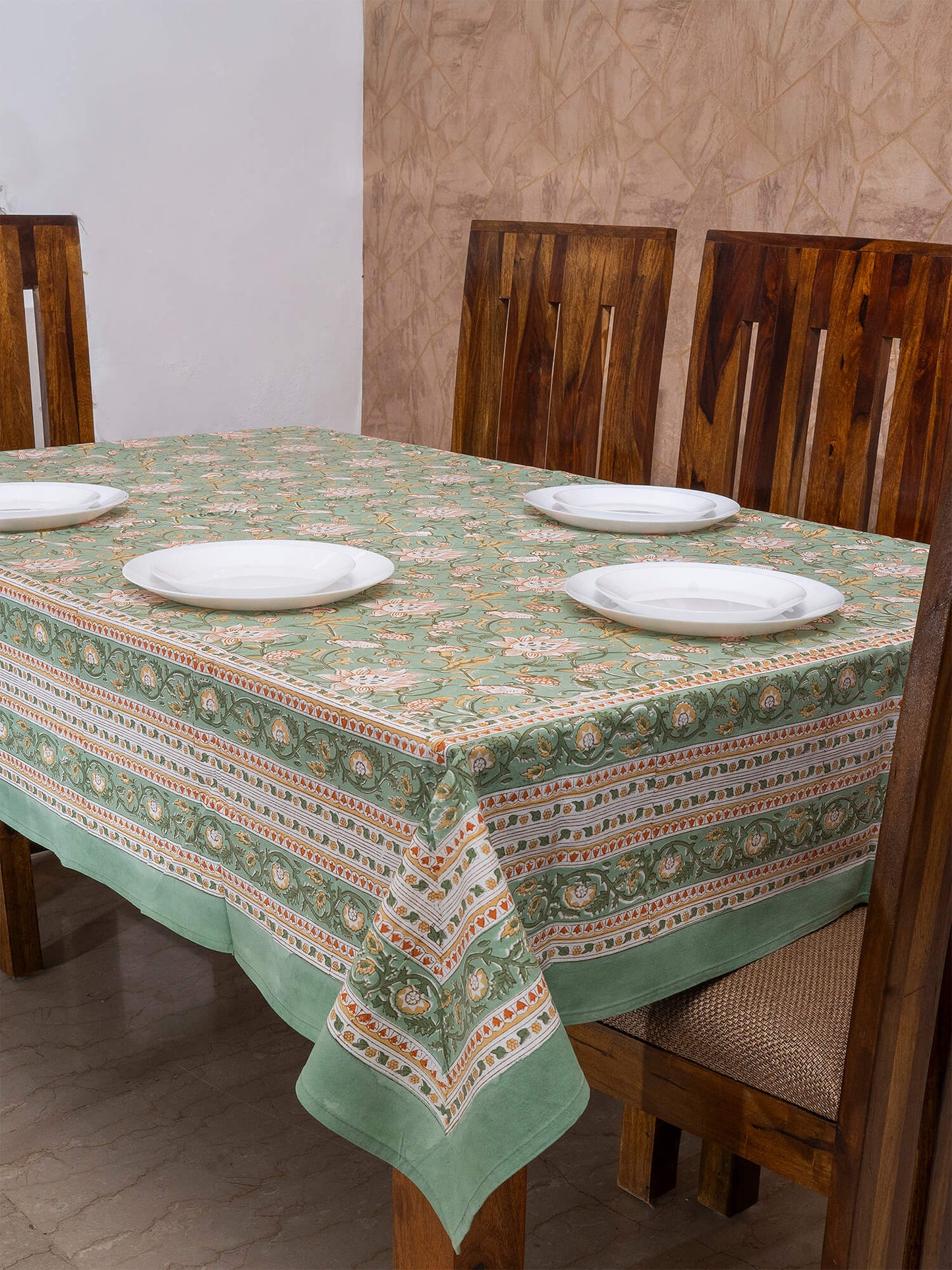 Hand Block Printed Canvas Table Cover – 60x90 inches