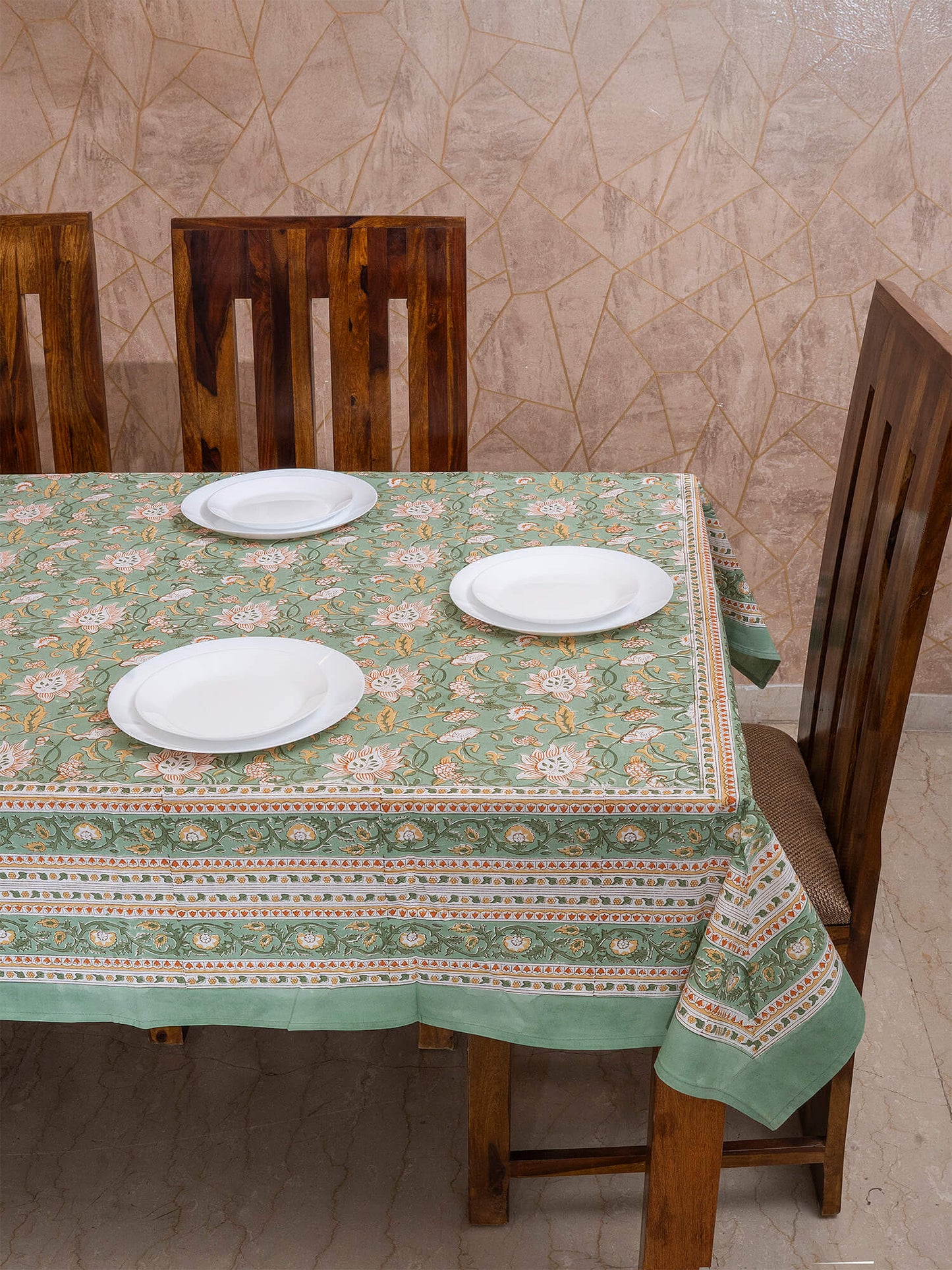 Hand Block Printed Canvas Table Cover – 60x90 inches