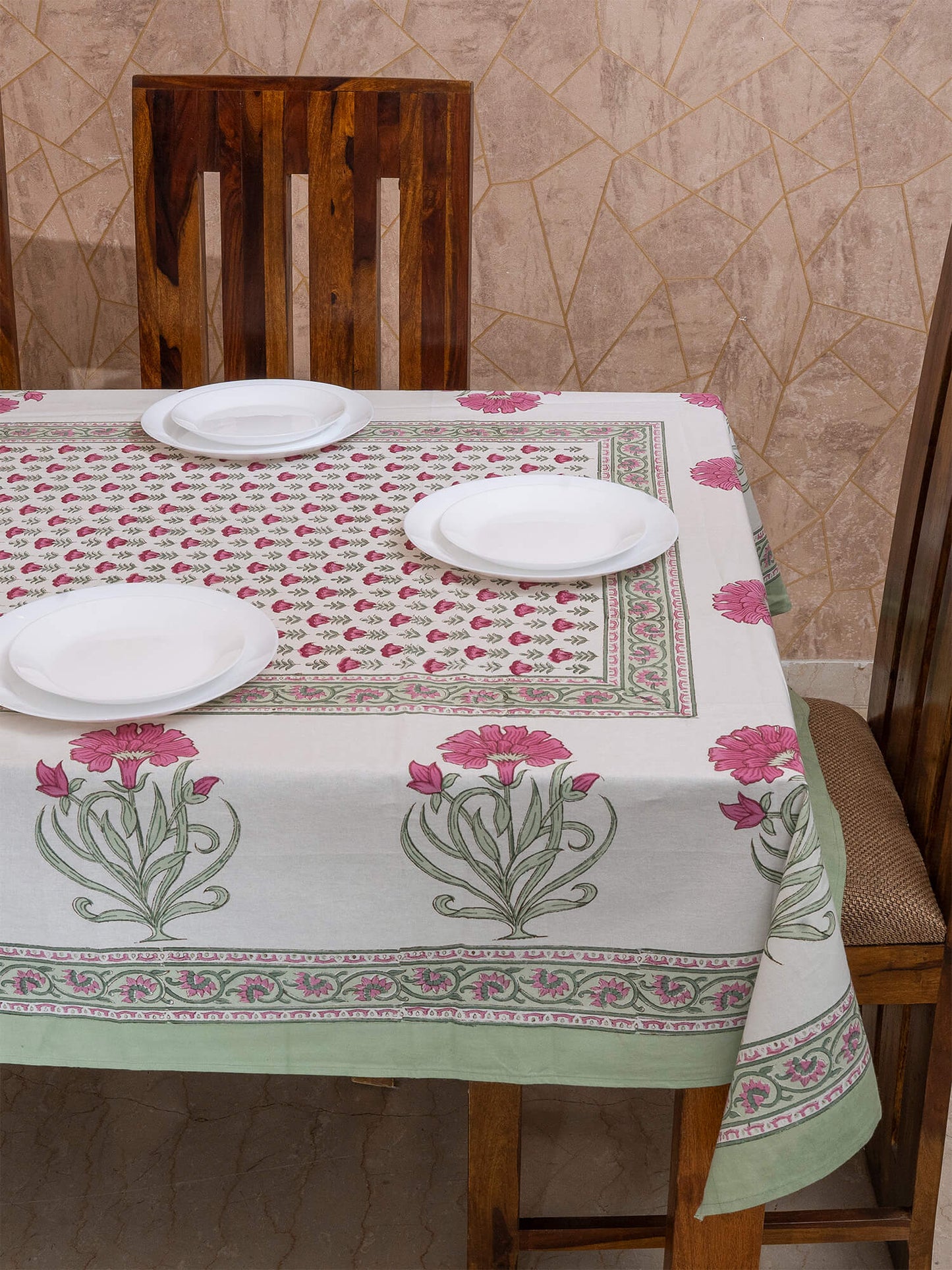 Hand Block Printed Canvas Table Cover – 60x90 inches