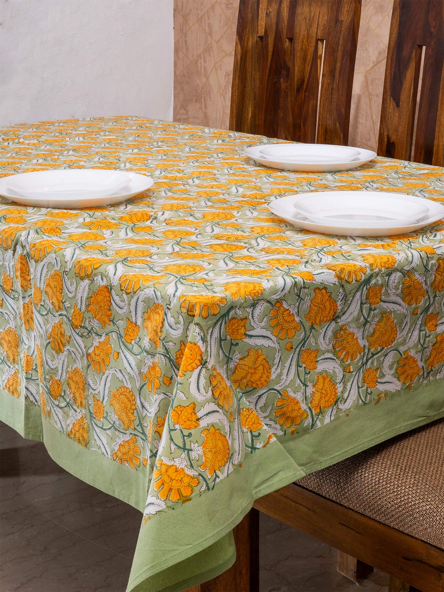 Hand Block Printed Canvas Table Cover – 60x90 inches