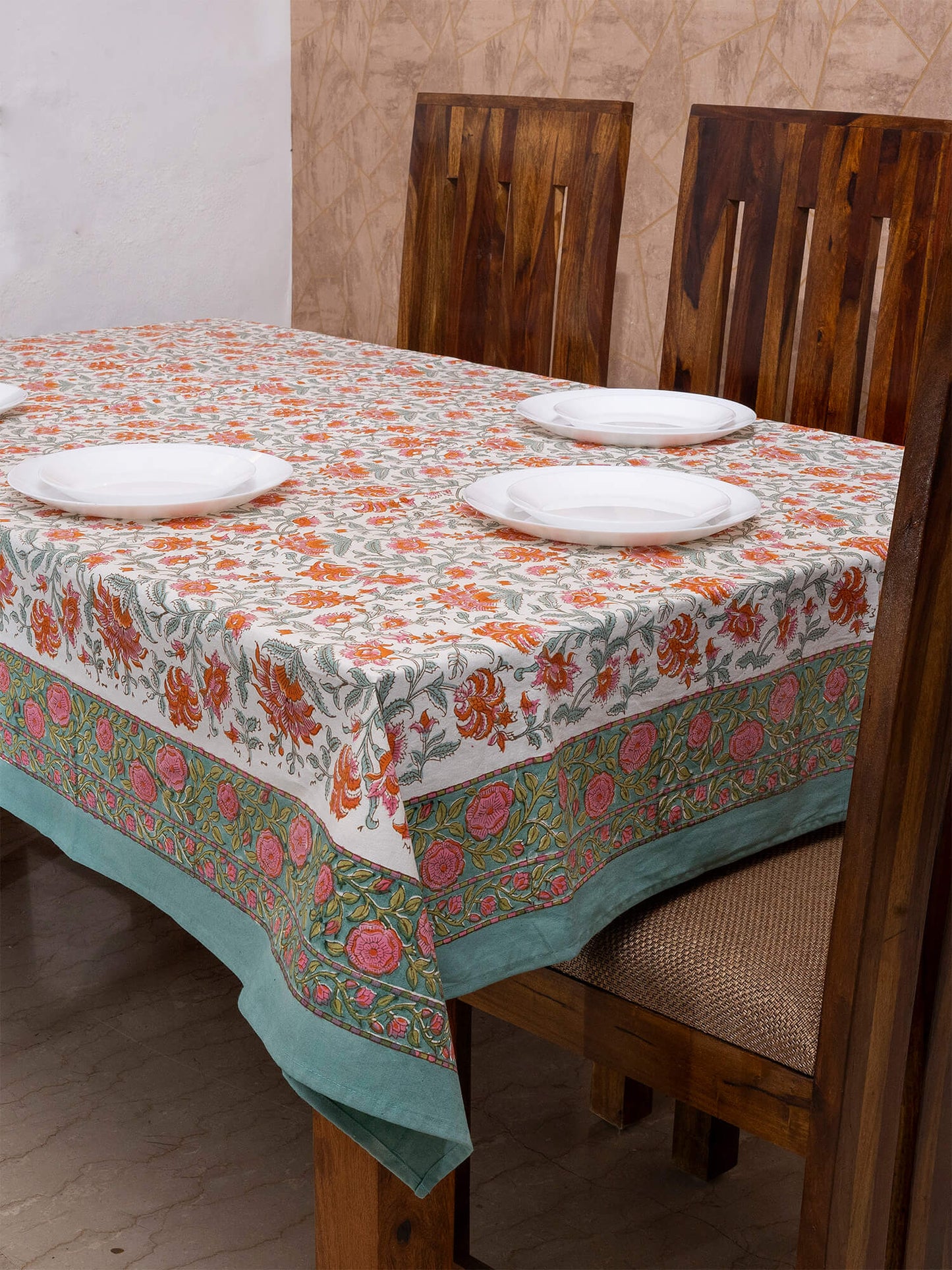 Hand Block Printed Canvas Table Cover – 60x90 inches