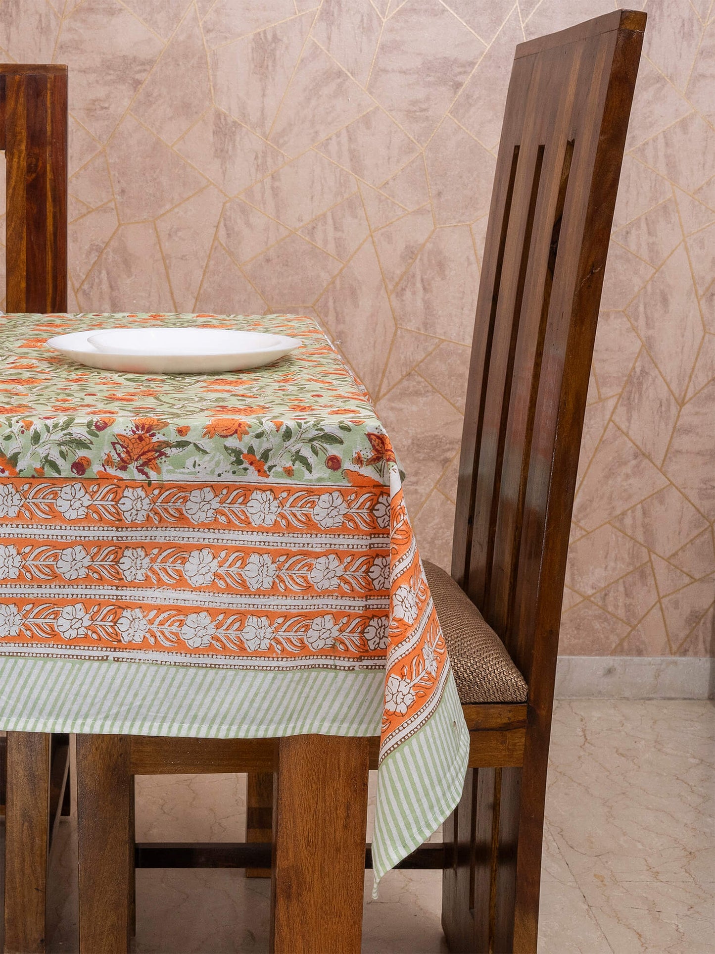 Hand Block Printed Canvas Table Cover – 60x90 inches