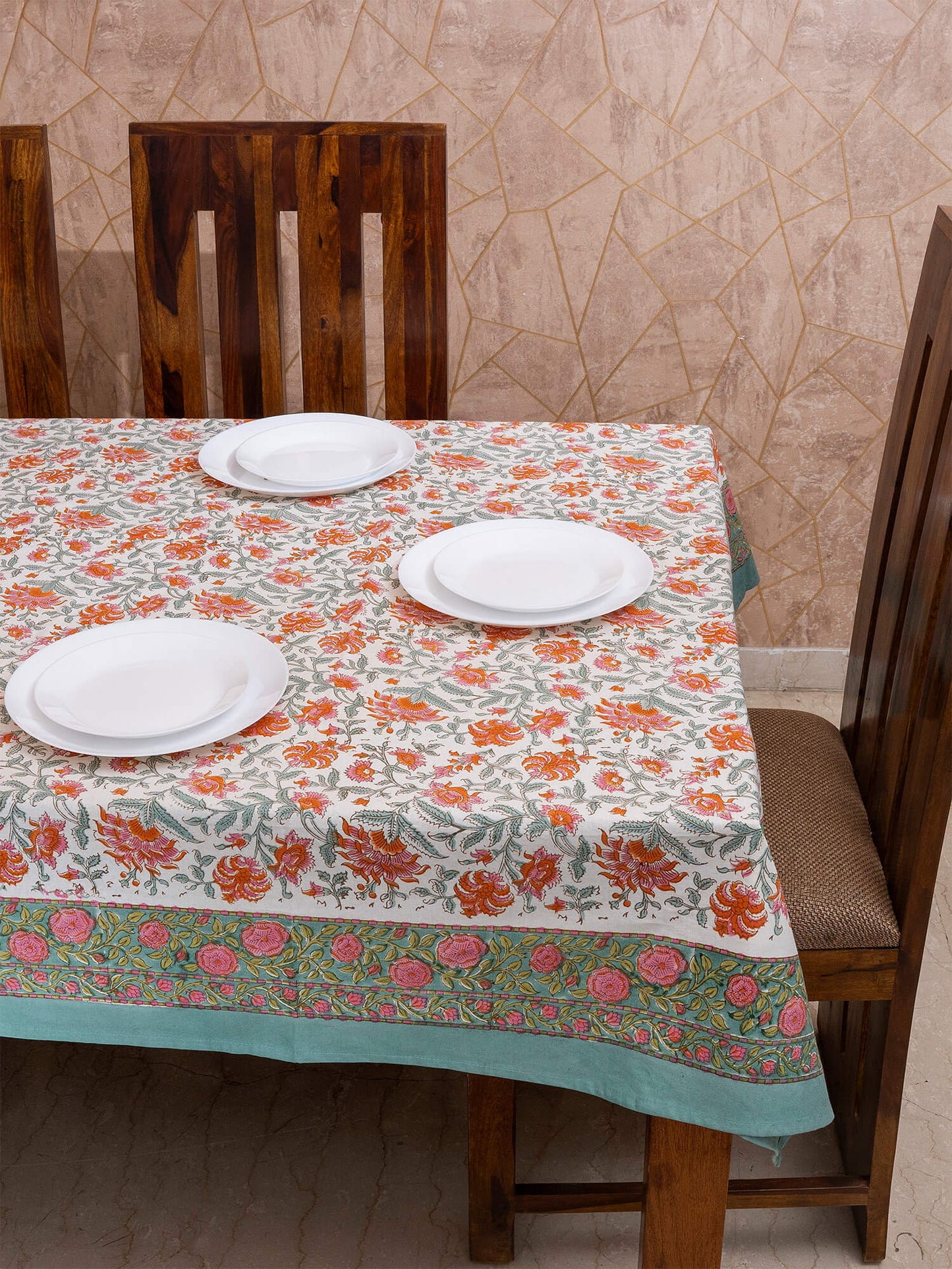 Hand Block Printed Canvas Table Cover – 60x90 inches