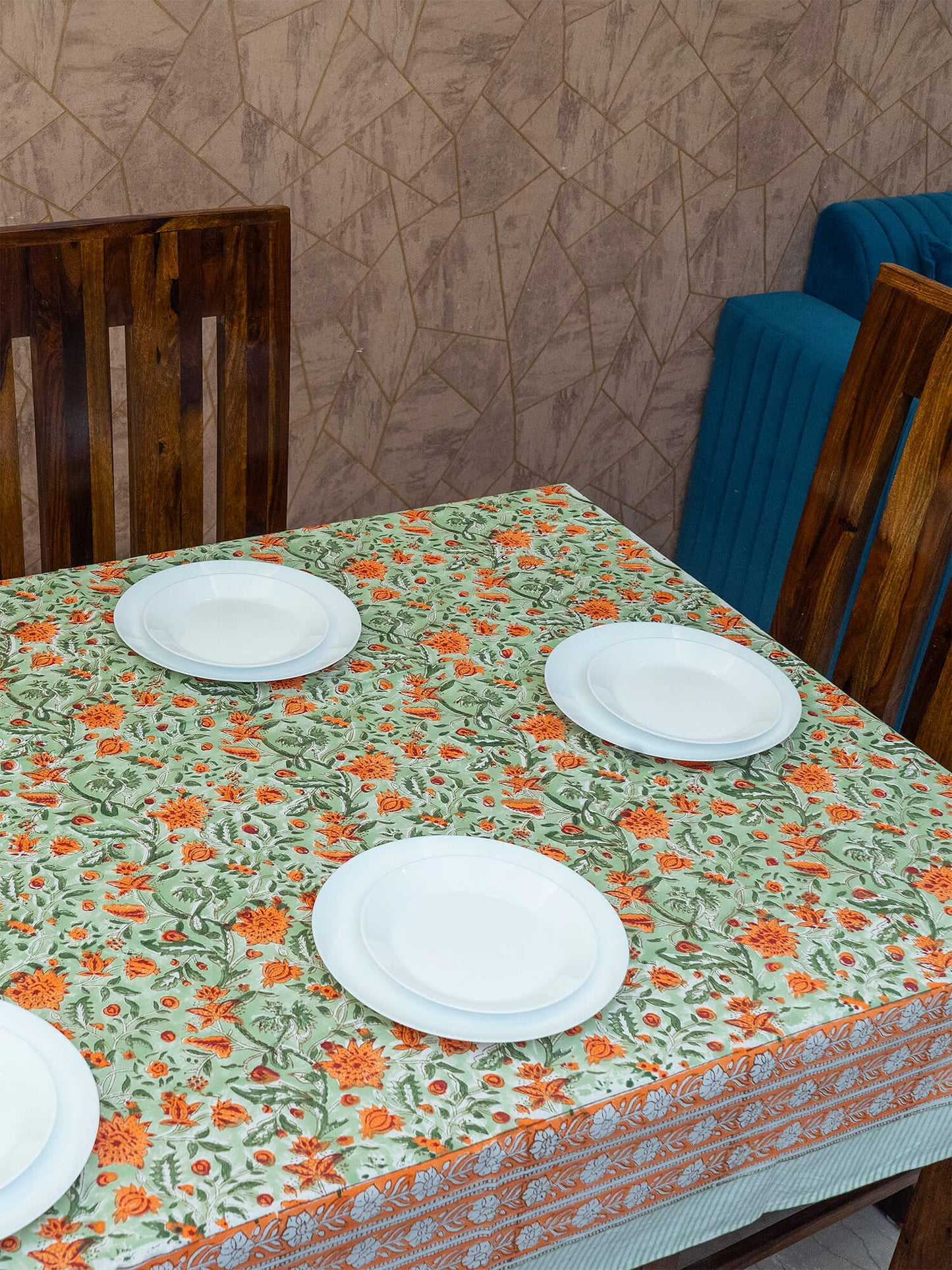 Hand Block Printed Canvas Table Cover – 60x90 inches