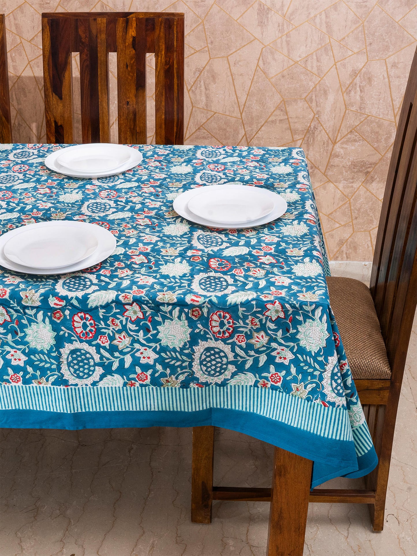 Hand Block Printed Canvas Table Cover – 60x90 inches