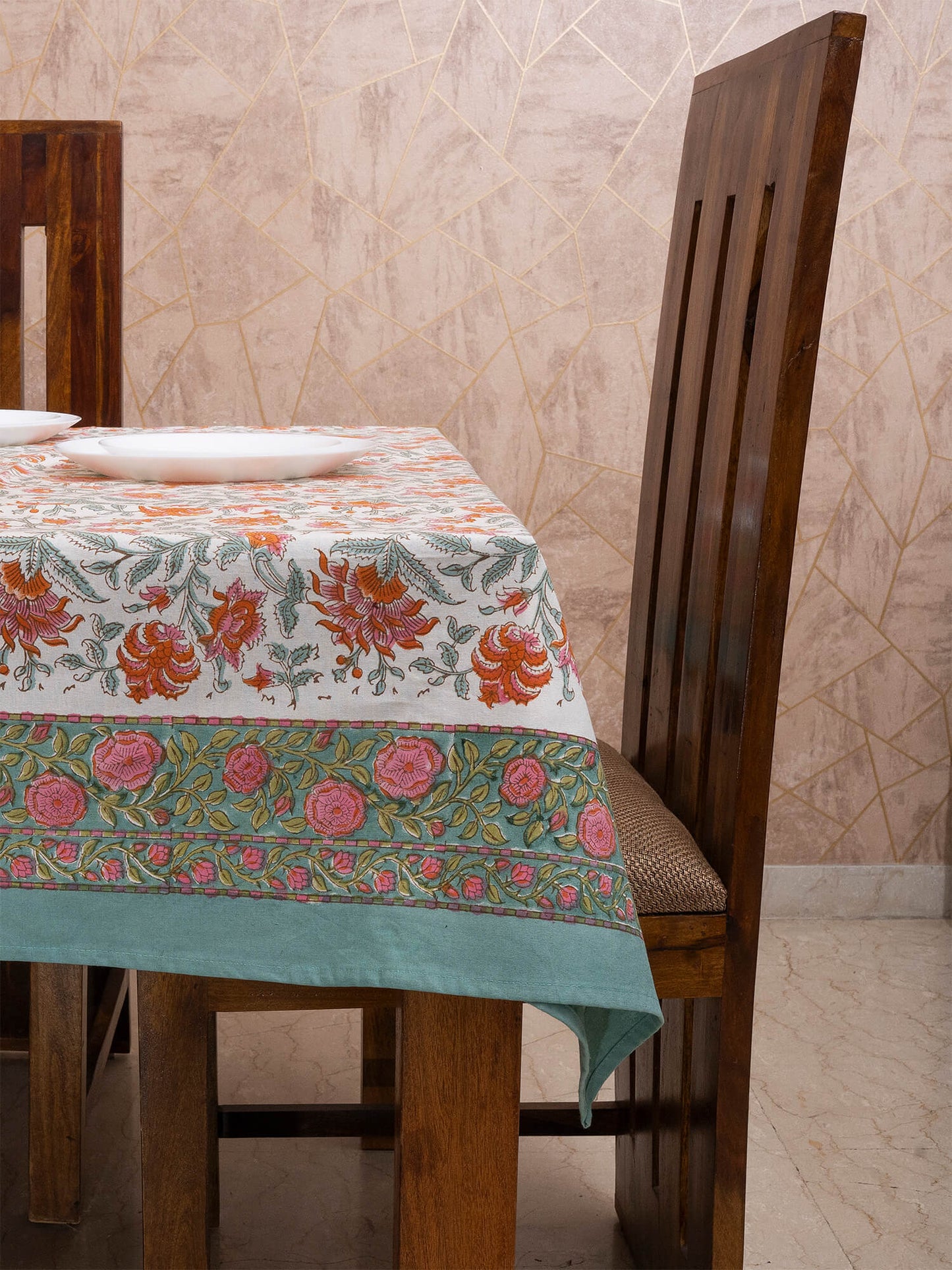 Hand Block Printed Canvas Table Cover – 60x90 inches