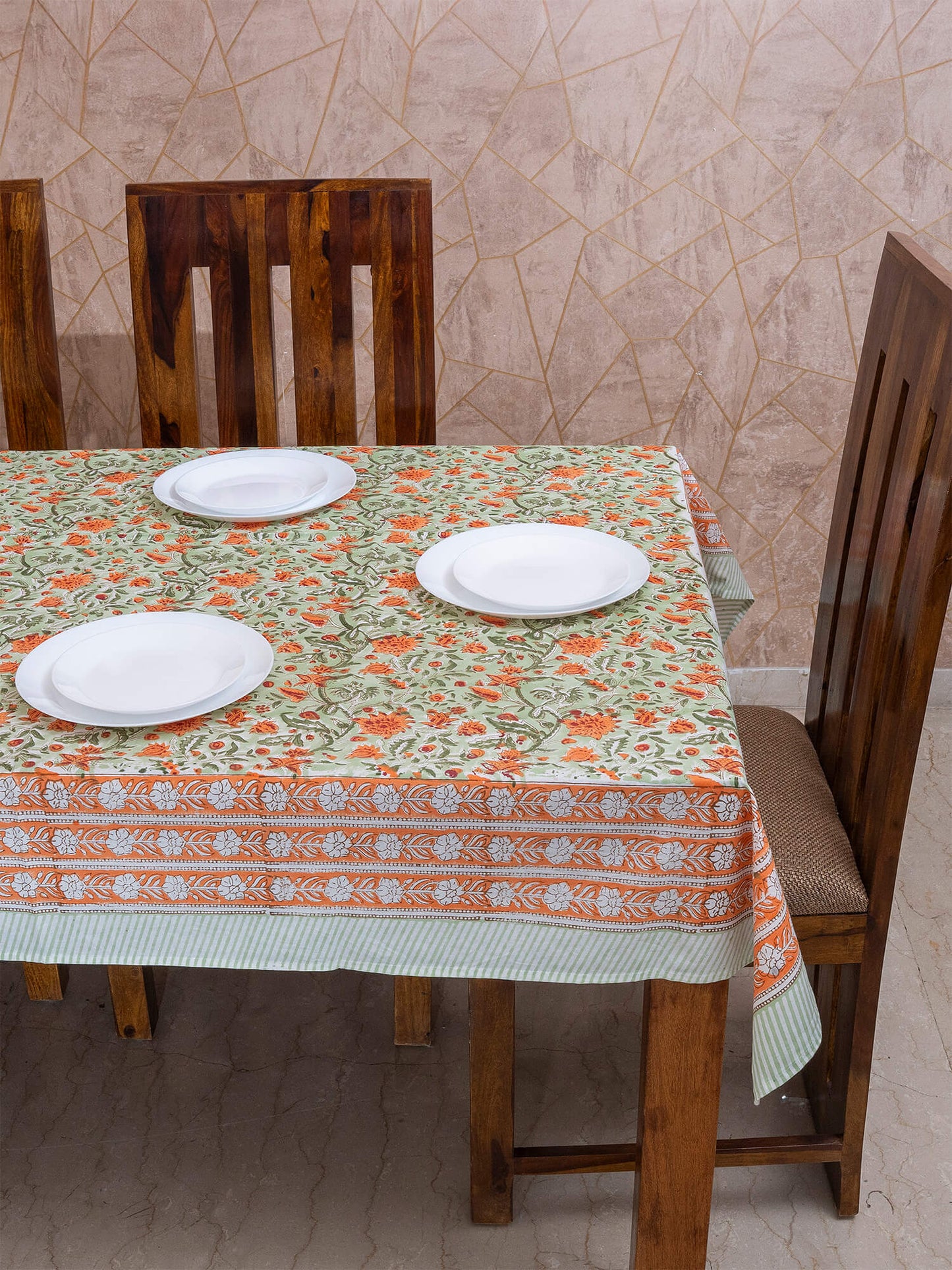 Hand Block Printed Canvas Table Cover – 60x90 inches