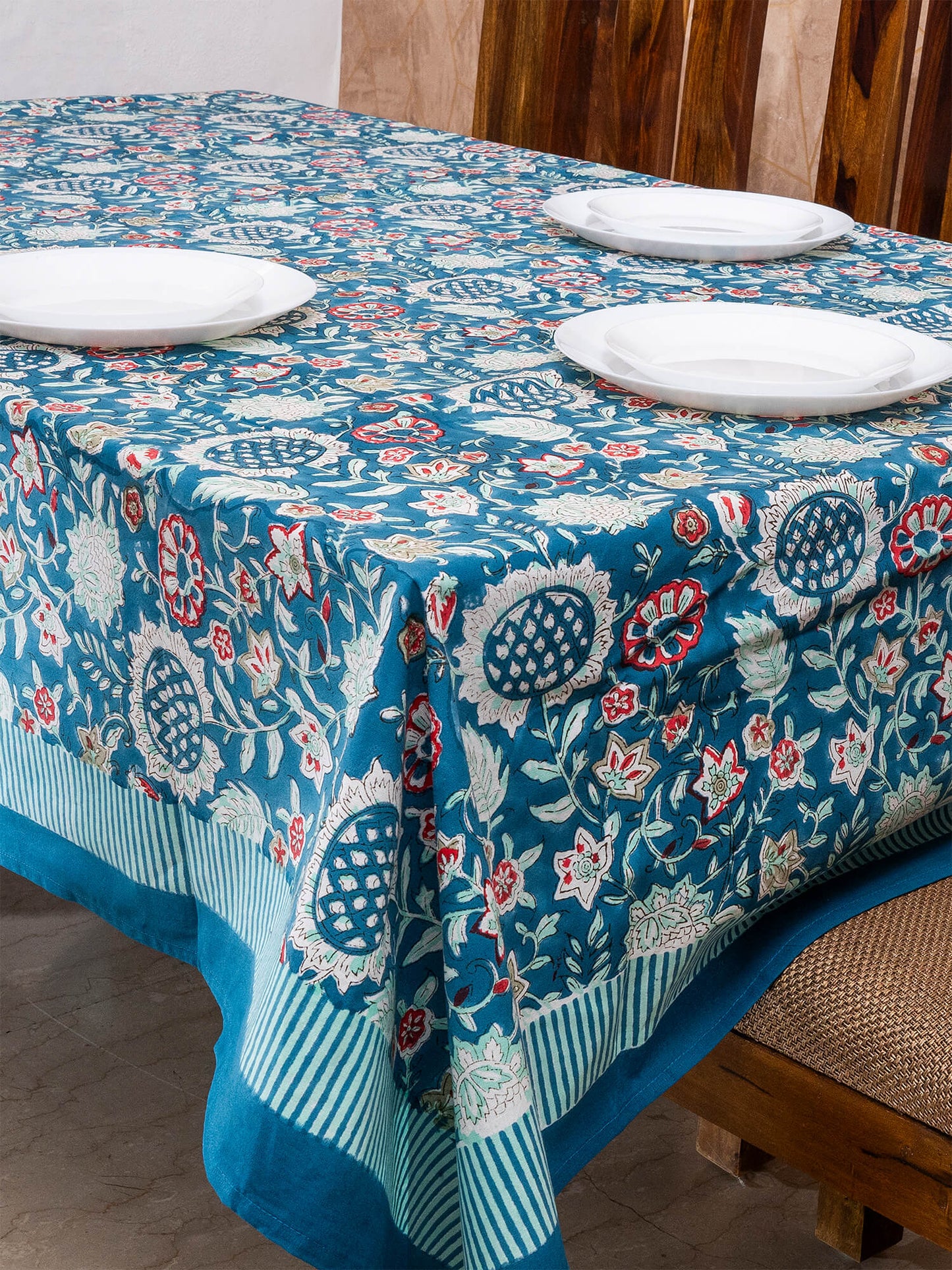 Hand Block Printed Canvas Table Cover – 60x90 inches