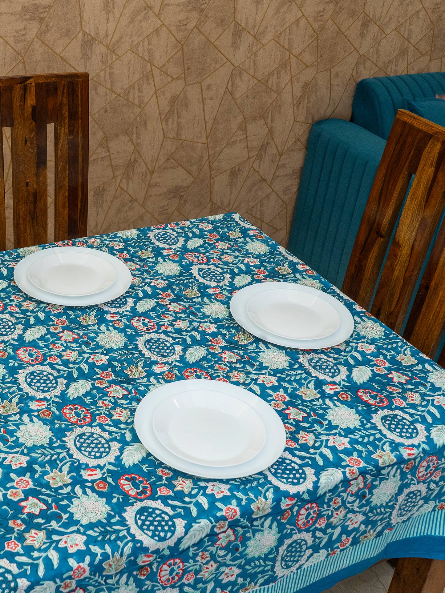 Hand Block Printed Canvas Table Cover – 60x90 inches