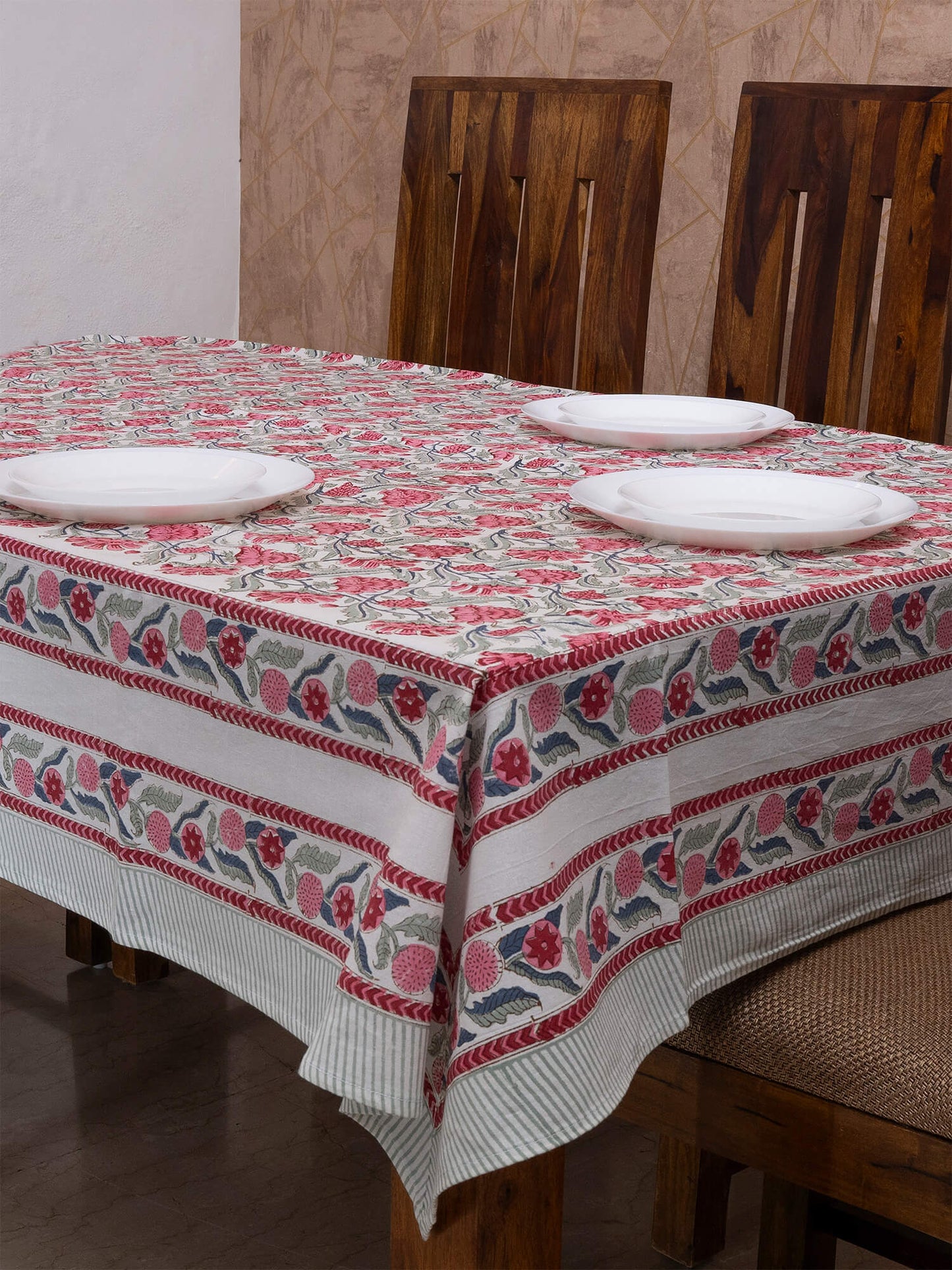 Hand Block Printed Canvas Table Cover – 60x90 inches