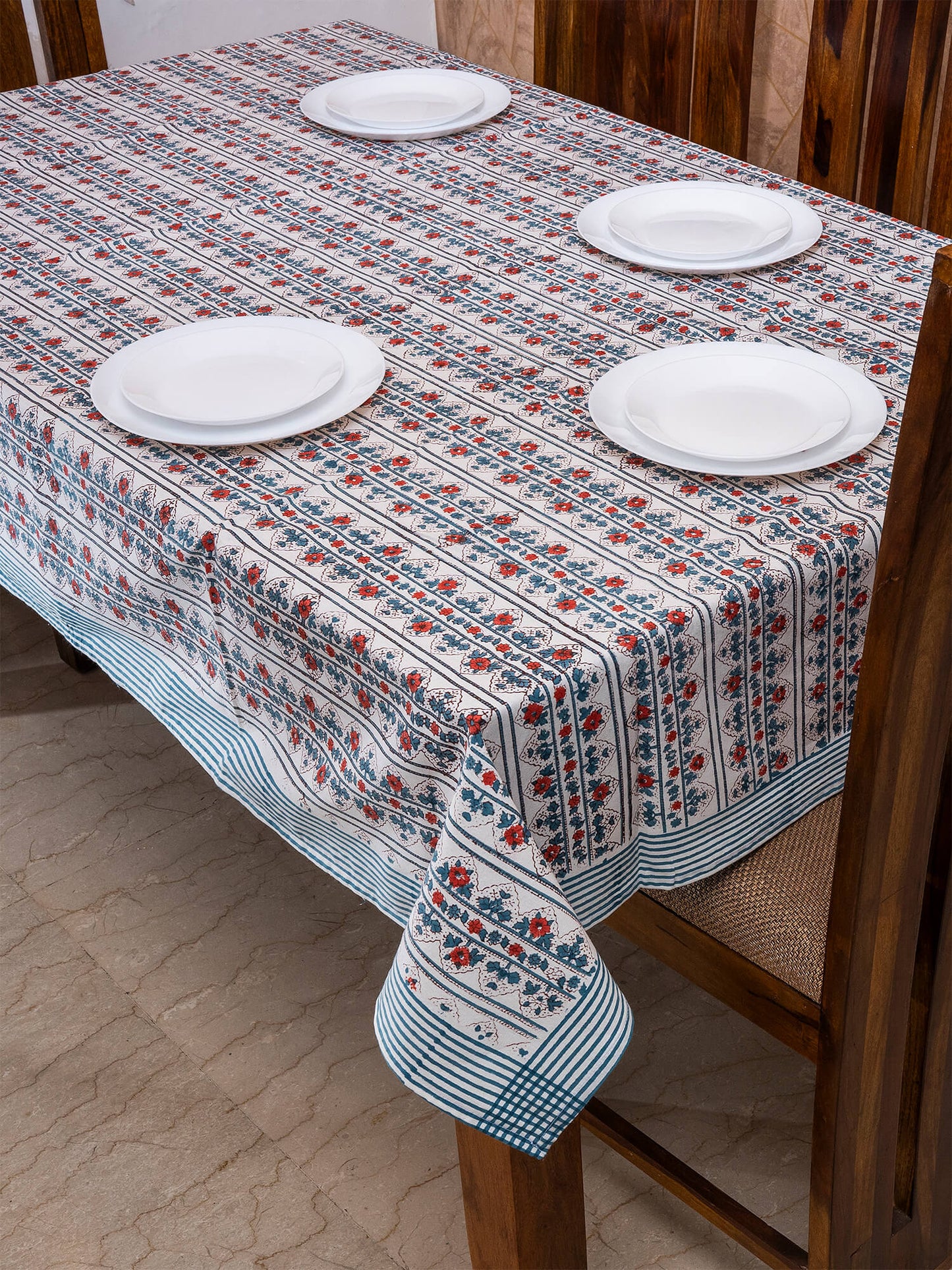 Hand Block Printed Canvas Table Cover – 60x90 inches