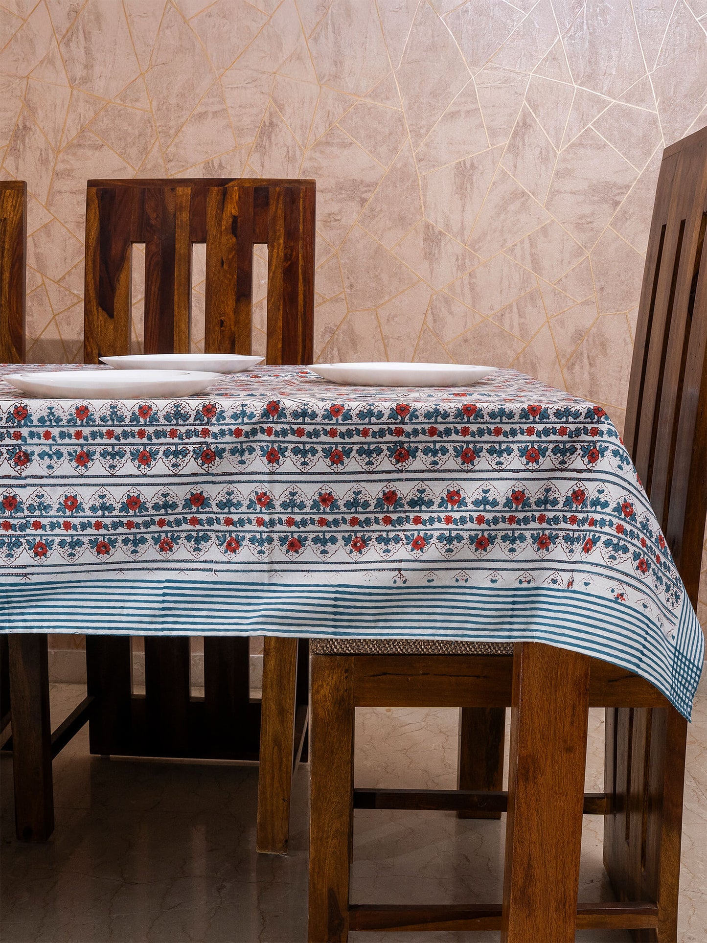 Hand Block Printed Canvas Table Cover – 60x90 inches