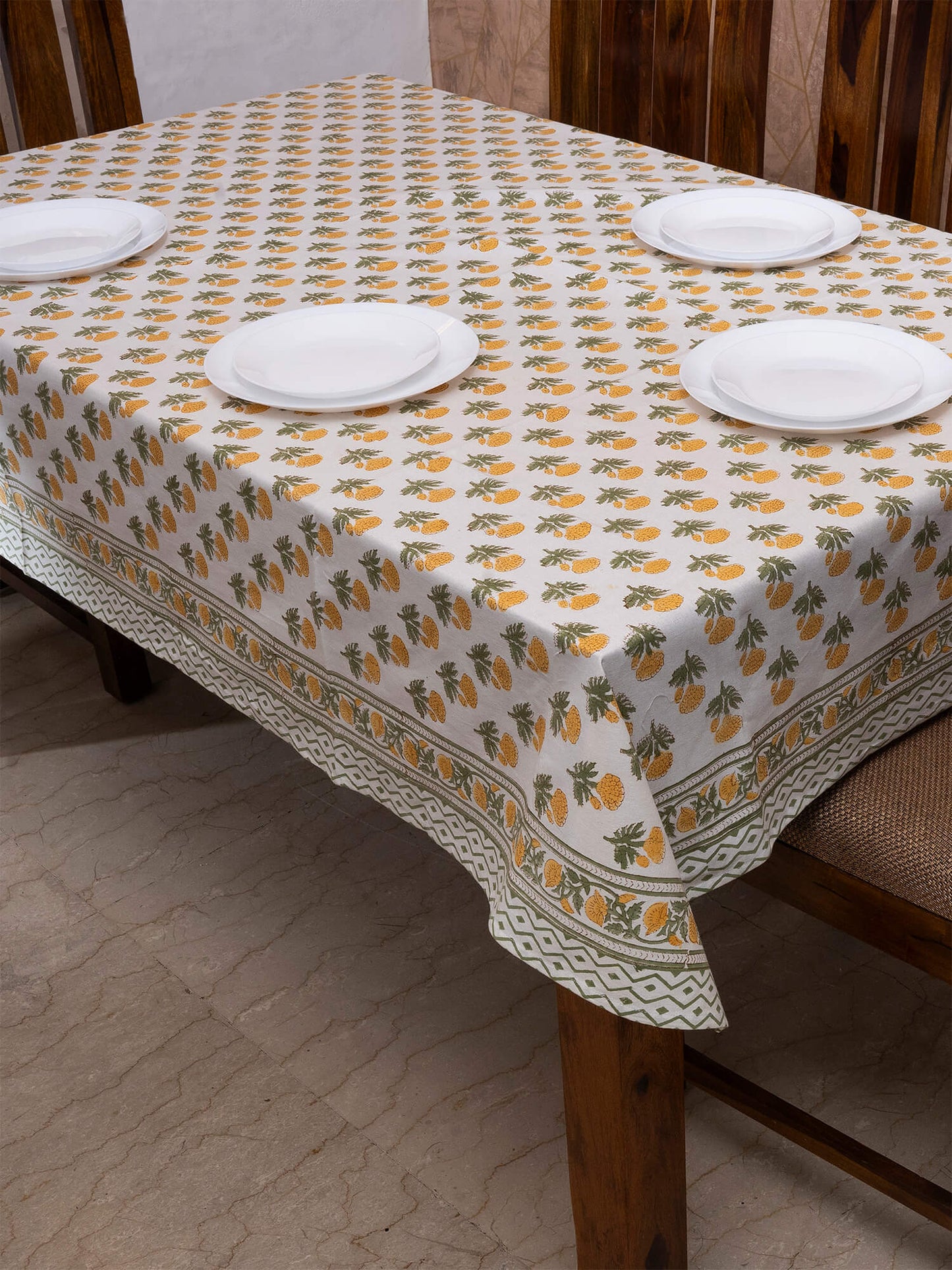 Hand Block Printed Canvas Table Cover – 60x90 inches