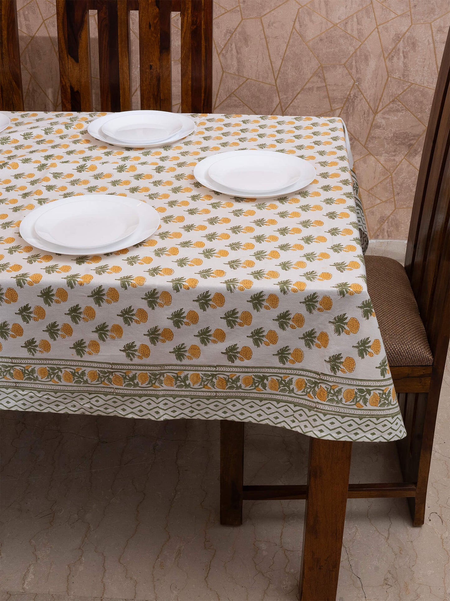 Hand Block Printed Canvas Table Cover – 60x90 inches