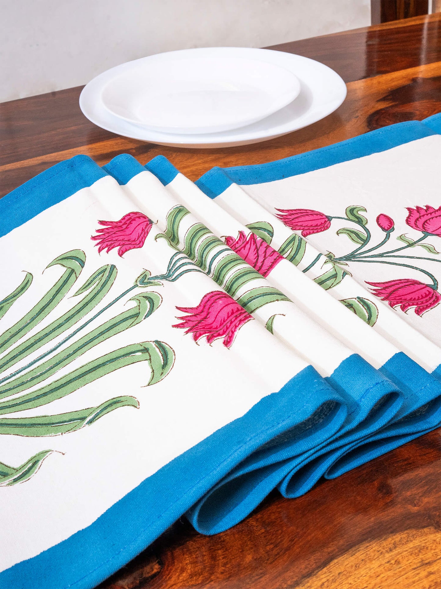 Hand Block Printed Canvas Table Runner – 13x72 inches