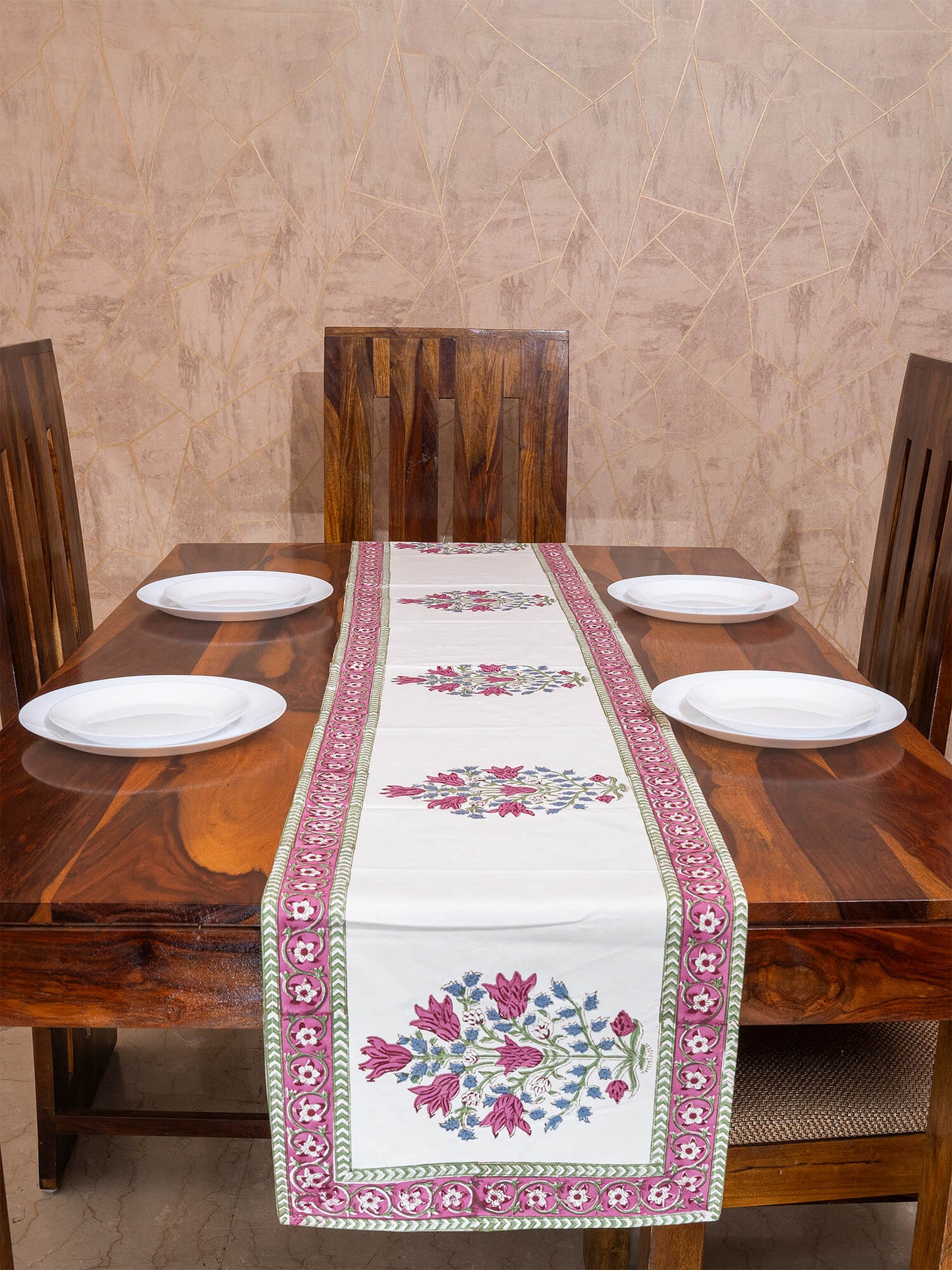 Hunar Bagh Collection - Hand Block Printed Canvas Table Runner – 13x72 inches