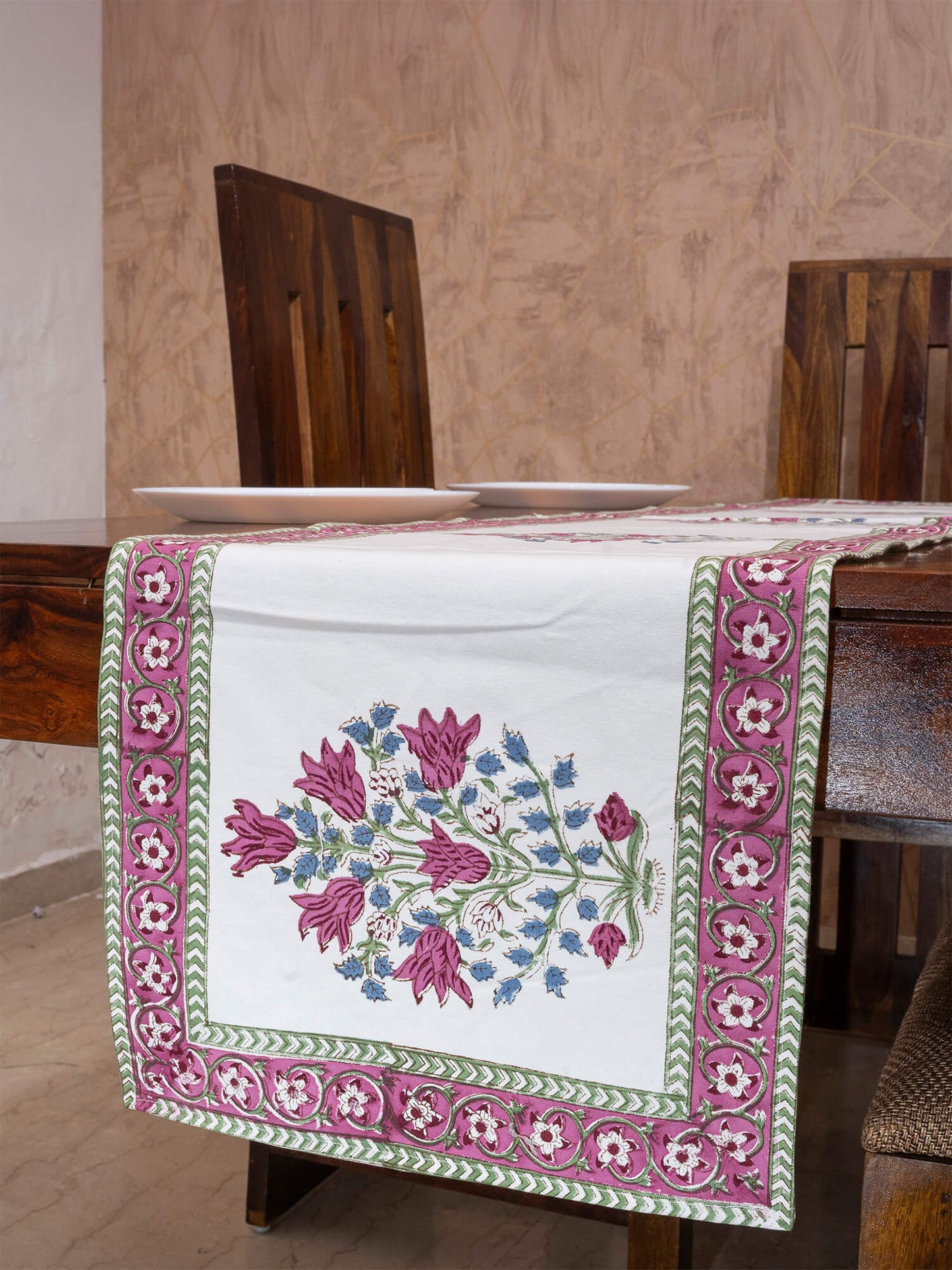 Hunar Bagh Collection - Hand Block Printed Canvas Table Runner – 13x72 inches